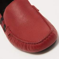 Gucci Red Leather Praga Slip On Loafers Size 40