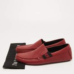 Gucci Red Leather Praga Slip On Loafers Size 40