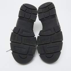 Pre Owned Gucci Black Mesh and Leather Flashtrek Sneakers Size 44