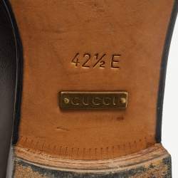 Pre Owned Gucci Brown Leather Horsebit 1953 Loafers Size 42.5