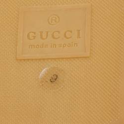 Pre Owned Gucci Green/Red Leather Web Accent Espadrilles Flat Slides Size 43