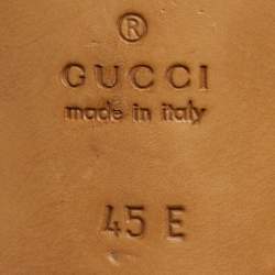 Gucci Tan Leather Interlocking G Slip On Loafers Size 45