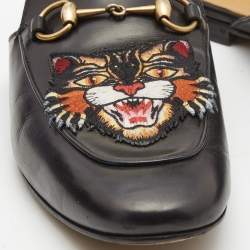 Gucci Black Leather Princetown Mules Size 44