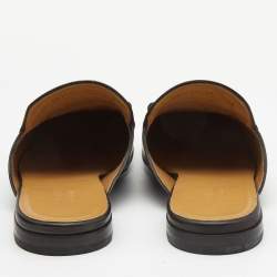 Gucci Black Leather Princetown Mules Size 44