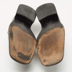 Pre Owned Gucci Black Leather Horsebit Web Detail Slip On Loafers Size 37