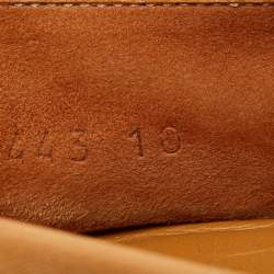 Pre Owned Gucci Brown Leather Slip On Loafers Size 44