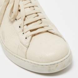 Gucci Cream GG Embossed Perforated Leather Ace Sneakers Size 46