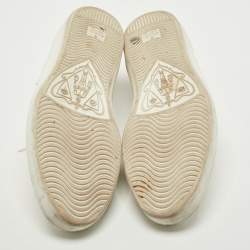 Gucci White Leather and Snake Embossed Ace Lace Up Sneakers Size Size 45.5