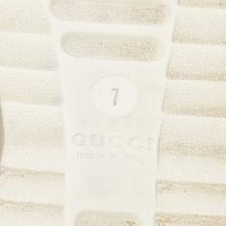 Gucci White Micro Guccissima Leather Web Detail Sneakers Size 41 