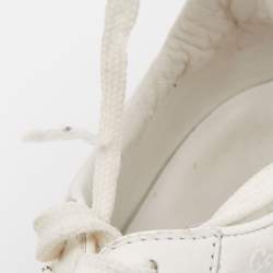 Gucci White Micro Guccissima Leather Web Detail Sneakers Size 41 