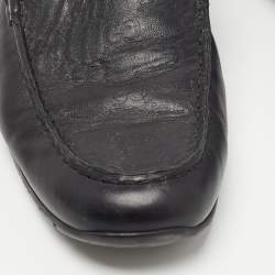 Gucci Black Guccissima Leather Slip On Loafers Size 42