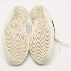 Gucci White Leather Embroidered Snake Ace Sneakers Size 45 