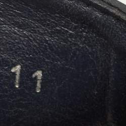 مملوكة مسبقًا Gucci Navy Blue/Beige Leather and GG Supreme Canvas Slip On Loafers Size 45