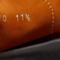 Pre Owned Gucci Black Leather Bamboo Horsebit Loafers Size 45.5