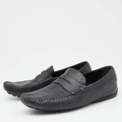 Gucci Guccissima Leather Penny Slip On Loafers Size 40.5