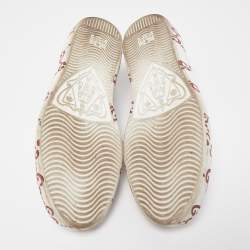 Gucci White/Red Leather GG Ghost Ace Low Top Sneakers Size 43