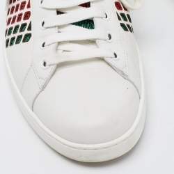 Pre Owned Gucci White Leather Ace Low Top Sneakers Size 43