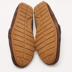 Gucci Brown Suede Slip On Loafers Size 43 