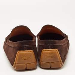 Gucci Brown Suede Slip On Loafers Size 43 