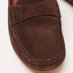 Gucci Brown Suede Slip On Loafers Size 43 