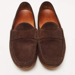Gucci Brown Suede Slip On Loafers Size 43 