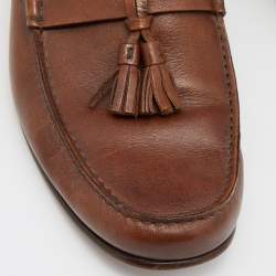 Gucci Brown Leather Slip On Loafers Size 41.5