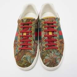 Gucci Multicolor Printed Canvas Ace Low Top Sneakers Size 44