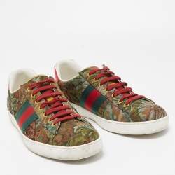 Gucci Multicolor Printed Canvas Ace Low Top Sneakers Size 44