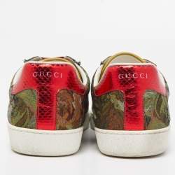 Gucci Multicolor Printed Canvas Ace Low Top Sneakers Size 44