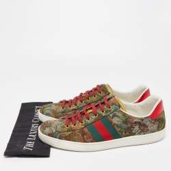 Gucci Multicolor Printed Canvas Ace Low Top Sneakers Size 44