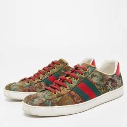 Gucci Multicolor Printed Canvas Ace Low Top Sneakers Size 44