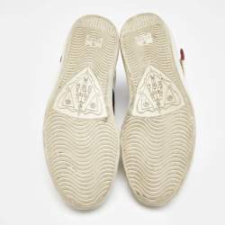 Gucci White Leather Stripe Ace High Top Sneakers Size 41.5