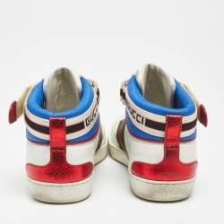 Gucci White Leather Stripe Ace High Top Sneakers Size 41.5
