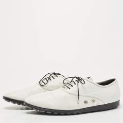 Gucci White Leather Lace Up Oxfords Size 44