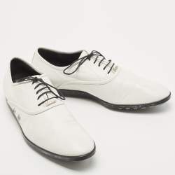 Gucci White Leather Lace Up Oxfords Size 44