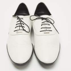 Gucci White Leather Lace Up Oxfords Size 44