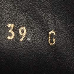 Pre Owned Gucci Beige/Black GG Supreme Canvas and Leather Low Top Sneakers Size 39