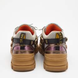 Gucci Multicolor Leather Flashtrek Reflective Sneakers Size 41