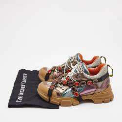 Gucci Multicolor Leather Flashtrek Reflective Sneakers Size 41