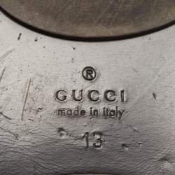 Gucci Tricolor Leather and Canvas Web Interlocking G Thong Slides Size 47