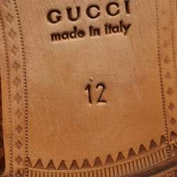 Gucci Dark Brown Leather Web Horsebit Loafers Size 46