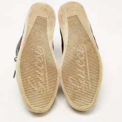 Pre Owned Gucci Grey Guccissima Leather Web High Top Sneakers Size 44.5