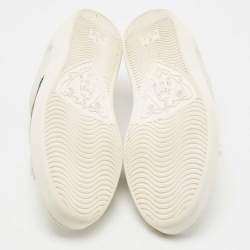 Gucci White Leather Ace Web Low Top Sneakers Size 42