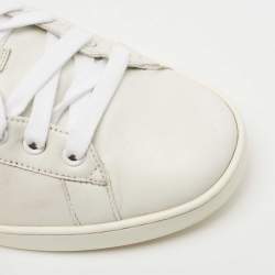 Gucci White Leather Ace Web Low Top Sneakers Size 42