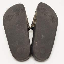 Gucci Two Tone GG Supreme Printed Canvas Slides Size 40