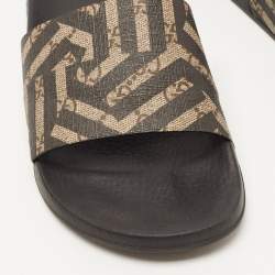 Gucci Two Tone GG Supreme Printed Canvas Slides Size 40