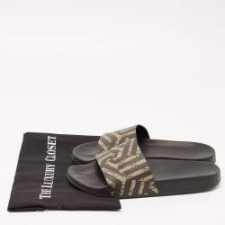 Gucci Two Tone GG Supreme Printed Canvas Slides Size 40