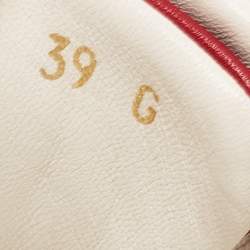 Gucci Red/Beige GG Canvas and Leather Web Low Top Sneakers Size 39