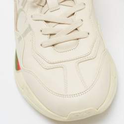Gucci Cream Leather Gucci Logo Rhyton Sneakers Size 43