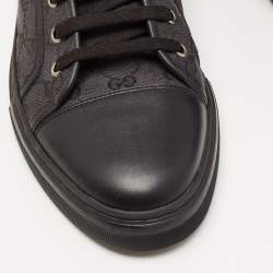 Pre Owned Gucci Black/Grey GG Canvas High Top Sneakers Size 44